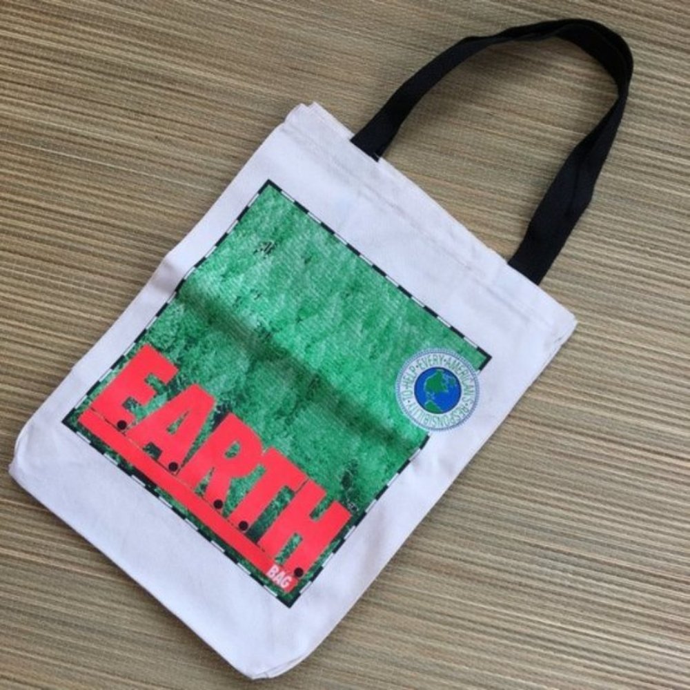 Rad Neon Reusable Canvas Grocery Tote Bag New